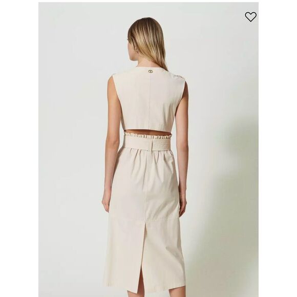 Twinset Milano Double-breasted midi poplin dress - Picture 2 of 9